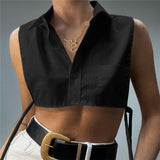Music Festivals Rave Outfits Girls Tops Summer Women's Shirt Collar Sexy T-shirt