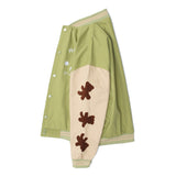 The Bears Varsity Jacket Cartoon Bear Embroidery Stitching Baseball Uniform Jacket Men's Loose Lapel Flight Jacket
