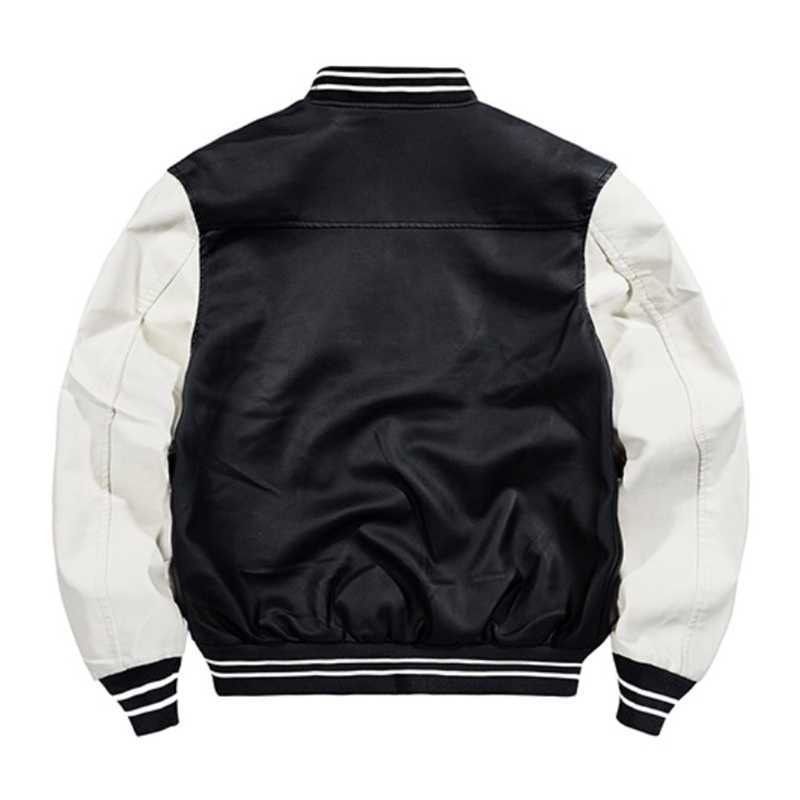 Yellow Varsity Jacket Flight Jacket Stitching Autumn and Winter Baseball Uniform Motorcycle Clothing Leather Coat