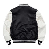 Yellow Varsity Jacket Flight Jacket Stitching Autumn and Winter Baseball Uniform Motorcycle Clothing Leather Coat
