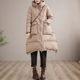 Women Winter Coats Puffer Jacket Down Coat Lightweight Down Jacket Ladies Hooded Mid-Length White Duck Down Coat