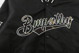 Baby Blue Varsity Jacket Letter Embroidered Baseball Uniform Coat Loose Jacket Men