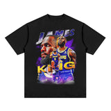 LeBron James Shirt James Printed Short-Sleeved T-shirt Loose Heavy Sports