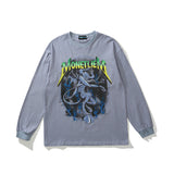 Mens Fall Outfits Printed Men's and Women's Long Sleeves T-shirt Loose Casual Top Sweater