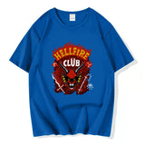 Hellfire Club Shirt Stranger Things Printed T-Shirt Top Short Sleeve