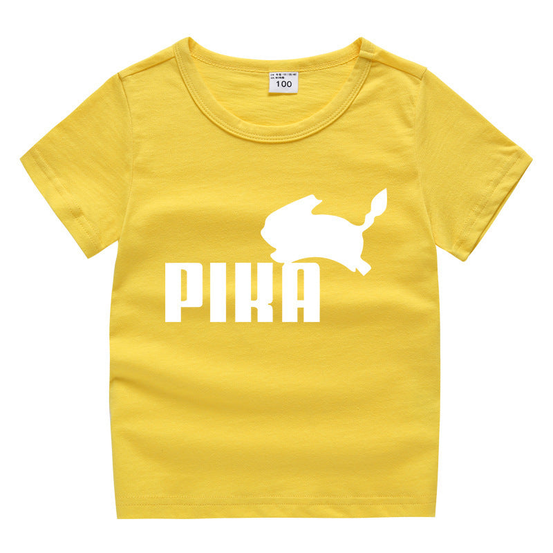 Children Pokemon Pikachu T Shirt Summer Cotton Short Sleeve T-shirt Sports