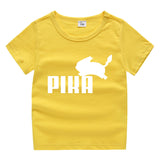 Children Pokemon Pikachu T Shirt Summer Cotton Short Sleeve T-shirt Sports
