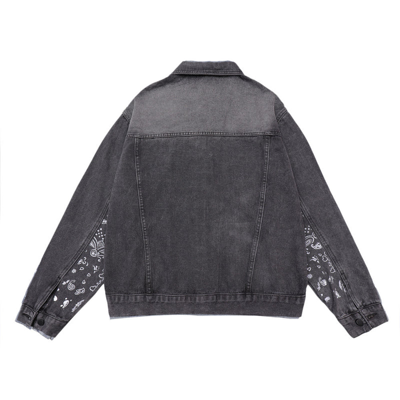 Men Denim Coat Jean Jackets Pure Color Washed Do the Old Cowboy Coat Men's Loose Lapels Jacket Street Denim Clothing