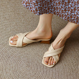 Nude Block Heel Peep Toe Chunky Heel Sandals