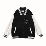 Vintage Letterman Jacket Robot Towel Embroidery Baggy Coat Men 'S And Women 'S Baseball Uniform Campus