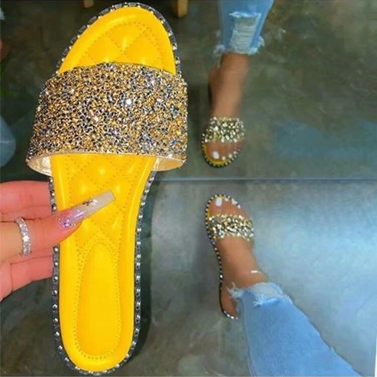 Women Open Toe Sandals Flats Summer Beach Sexy Breathable One-Line Sandals for Women