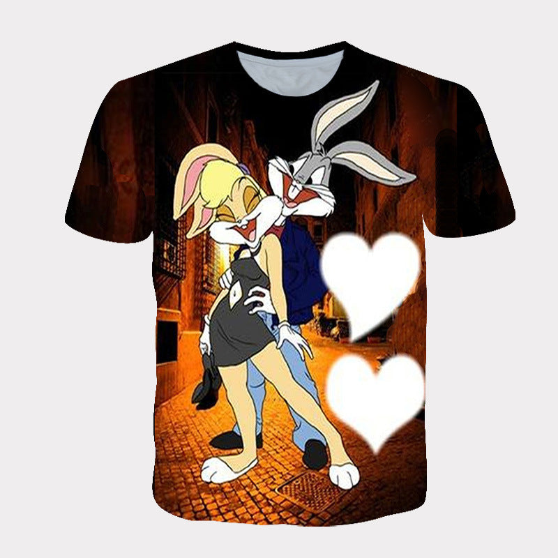 Bugs Bunny Shirt Spring and Summer Men's Short Sleeve Printing