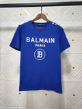 T Shirt Balmain Spring/Summer Flocking Letters All Cotton Short Sleeve T-shirt