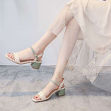 Nude Block Heel Peep Toe Sandals
