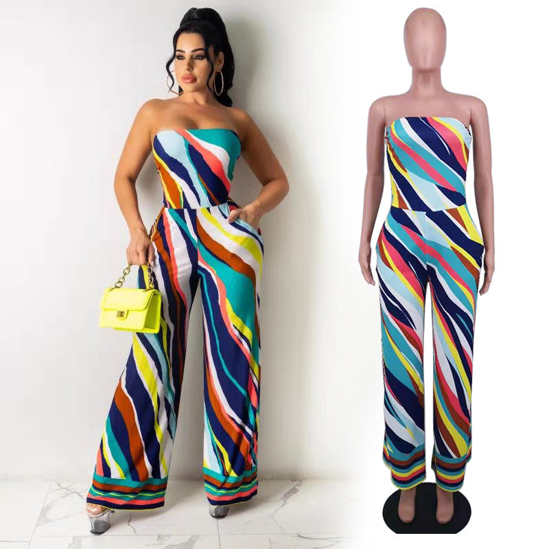 Cigarette Pants Spring Wide Leg High Waist Jumpsuit Women's Summer Straight Pants