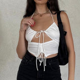 Women Rave Outfits Tops Sexy Vest Deep V-neck Backless Women's Sling