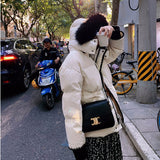 Women Winter Coats Puffer Jacket Down Coat Big Fur Collar Thickened Short Down Jacket Women's Winter Coat