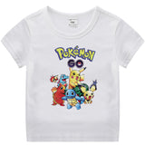 Children Pokemon Pikachu T Shirt Summer Short Sleeve Cotton Leisure Sports