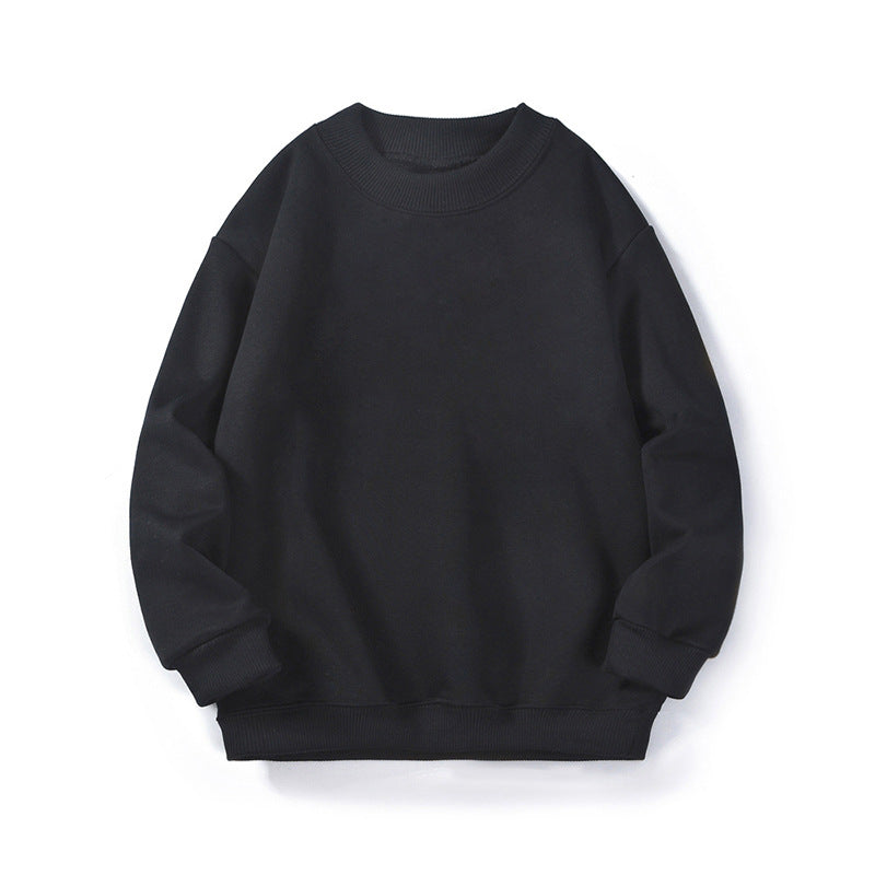 Children Boy Hoodie Autumn Winter Boys' Fleece-Lined Sweater Turtleneck