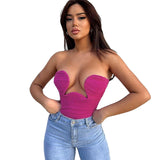 Music Festivals Rave Outfits Girls Tops Summer Women's Fashion Sexy Short Backless Slim Fit