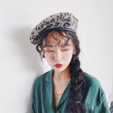 Leopard Fur Hat Beret