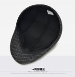 Check Beret Hat Autumn and Winter Check Middle-Aged and Elderly Men and Women Hats for the Elderly