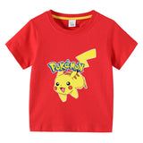 Children Pokemon Pikachu T Shirt Summer Clothing Short Sleeve T-shirt Leisure Sports