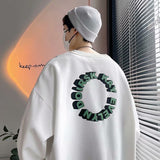 Men Sweatshirts round Neck Sweater Men's Autumn Letters Oversized Loose Coat