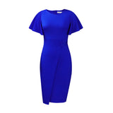 Nina Parker plus Size Dresses Summer Ruffle Sleeve Tight Bandage plus Size Dress