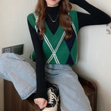 Preppy Aesthetic Sweater Spring and Autumn Knitted Sweater Vest