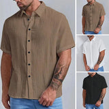 Men Hawaii Shirts Short Sleeve Shirt Fashion Simple Shirt
