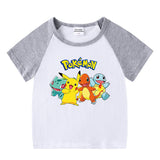 Children Pokemon Pikachu T Shirt Cotton T-shirt Casual Sports Cute