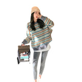 Preppy Aesthetic Sweater Retro Pullover Sweater Autumn and Winter Loose Long Sleeve