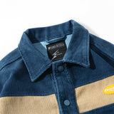 Corduroy Varsity Jacket Autumn and Winter Color Matching Corduroy Coat Men's and Women's Loose Jacket Raccoon Cotton-Padded Coat