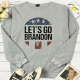 Let'S Go Brandon T Shirt Letter Sweater Round Neck Spring And Autumn Sweater Men And Women