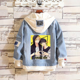 Comic Denim Jacket Male and Female Students Loose Sweater Denim Jacket