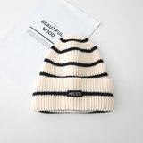 Toboggan Hat Women's Autumn and Winter Knitted Wool Ball Pullover Beanie Hat