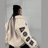 Red Varsity Jacket Autumn and Winter Hip Hop Motorcycle Lambswool Wool Coat Thick Winter Clothes Men and Women Couple Style