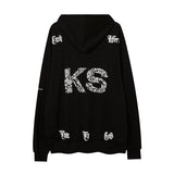 Mens Fall Outfits Portrait Printing Street Dark High Street Style Loose Hooded Sweater Couple Sports Hoodie