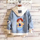 Comic Denim Jacket Casual Loose Denim Jacket Coat Printing