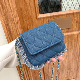 Sling Bags Embroidery Thread Chain Bag Fashionable Stylish Casual Small Square Bag