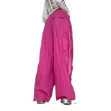 Julia Fox Low Rise Trousers Overalls Hip Hop Wide Leg