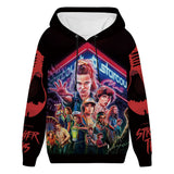 Stranger Things Hoodie Stranger Things Series 3D Sweatshirt Cosplay Anime 3D Printed Thickening Fleece-Lined Hoodie