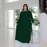 Nina Parker plus Size Dresses Slit Loose Casual Dress Set
