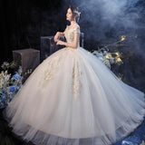 Women's Evening Dress Ball Gown Princess Quinceanera Wedding Dresses Simple Little Princess