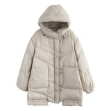 Women Winter Coats Puffer Jacket Down Coat Autumn and Winter Light White Duck Down Hooded Down Jacket Women