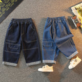 Toddler Boys Pants Crawler Men's Crawler-Piece Spring and Autumn Leisure Jeans