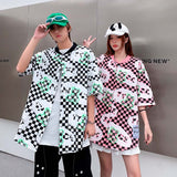 Baggy Baseball Jersey Cartoon Printed Shirt Men's and Women's Loose Casual Baseball Uniform