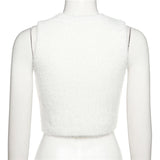 Music Festivals Rave Outfits Girls Tops Spring and Summer Women's Clothing Fashion round Neck Sexy Vest