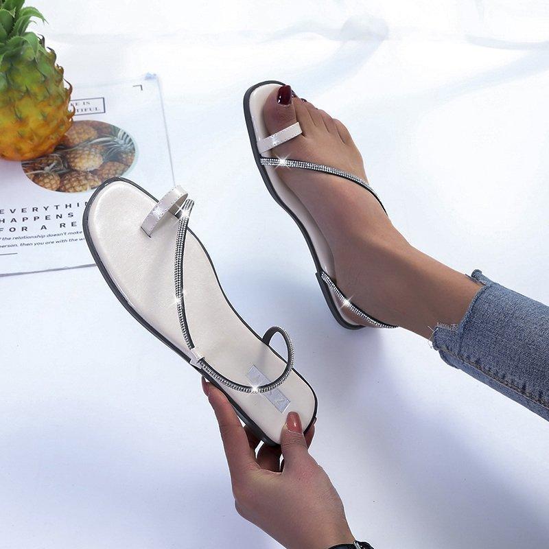 Women Open Toe Sandals Flats Summer Plus Size Slippers Beach Shoes Women